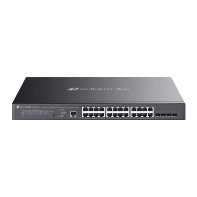 Switch L2+ Gestionado / 24 Puertos Gigabit + 4 Puertos 10G SFP+ / 16 PoE+ (30W) + 8 PoE++ (90W) / 128 Gbps / 500W PoE Budget / SDN Cloud