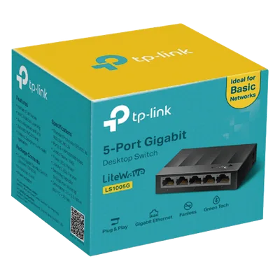Switch / 5 Puertos Gigabit / 10 Gbps / Fanless / 3.5×2.8×0.9 in