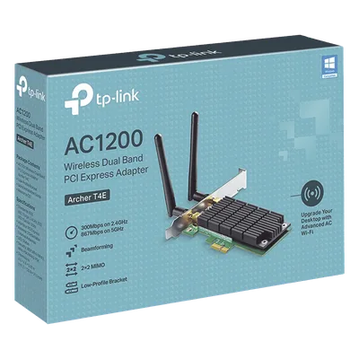 Adaptador PCI Express Wi-Fi / Doble Banda AC1200 / 2.4 y 5 GHz / 2x2 MU-MIMO / Antenas Desmontables 2 dBi / Perfil Bajo y Completo