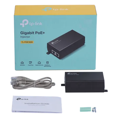 Inyector PoE+ / 30W / Gigabit 802.3af/at / 2 Puertos 10/100/1000 Mbps / Alcance 100 m (328 ft) / Plug and Play