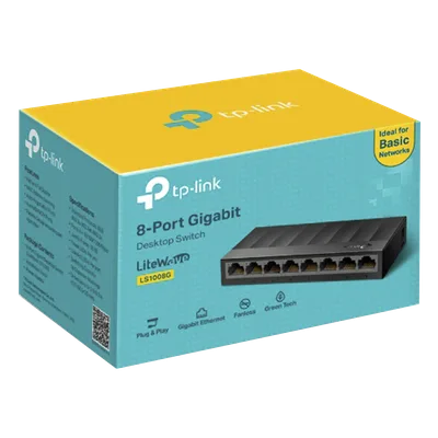 Switch de escritorio / 8 puertos Gigabit / 16 Gbps capacidad de conmutación / Fanless / 4.89W máximo