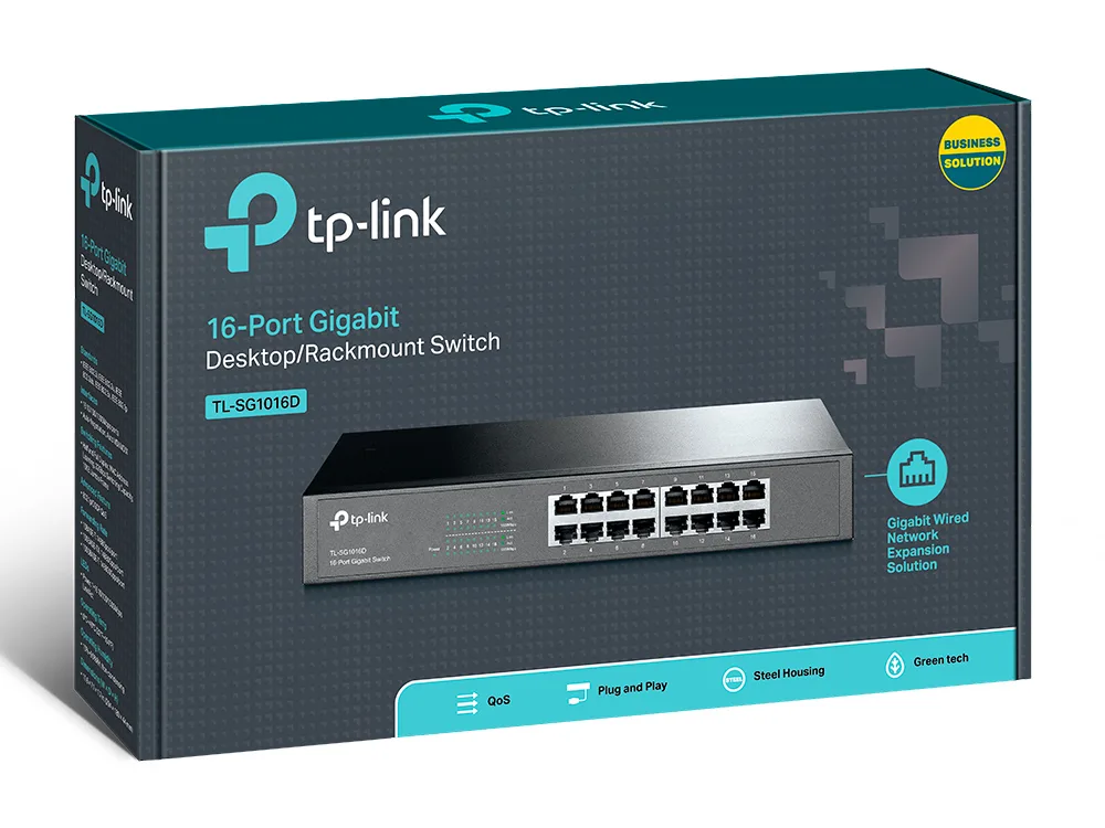 Switch Gigabit no administrable / 16 puertos 10/100/1000 Mbps / 35.7 Mpps / Escritorio o rack