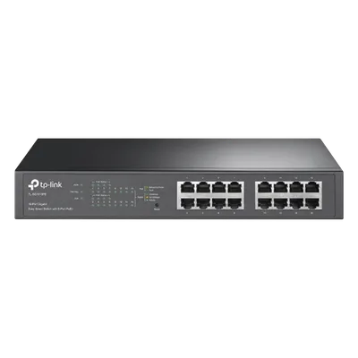 Switch PoE+ Easy Smart / 16 Puertos Gigabit / 8 Puertos PoE+ / 150W / 32Gbps / 9KB Jumbo Frame