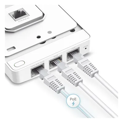 Punto de Acceso de Pared / Doble Banda AC1200 / MU-MIMO / 3 Puertos Gigabit / PoE 802.3af/at / Salida PoE 13 W