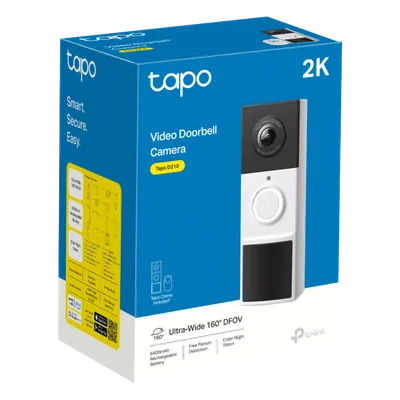 Videoportero IP Inalámbrico / 2K 3 Megapixel / 160° DFOV / Batería 6400 mAh / Detección IA Personas-Vehículos / Visión Nocturna Color / Audio Bidireccional
