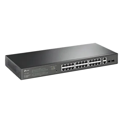 Switch PoE Administrable / 26 Puertos RJ45 Gigabit / 2 Puertos SFP / 24 Puertos PoE 802.3af/at / 250W PoE / 56 Gbps / 41.7 Mpps