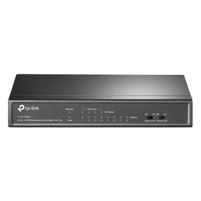 Switch PoE No Administrable / 8 puertos 10/100 Mbps / 4 puertos PoE 802.3af / Presupuesto 41 W / Extensión PoE hasta 250 m / 0.56 x 0.32 x 0.09 pies