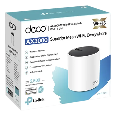 Sistema Mesh Wi-Fi 6 / AX3000 Mbps / 3 Puertos Gigabit WAN/LAN / 2 Antenas Internas / Administración por App / Cobertura Extendida