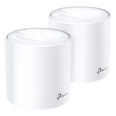 Sistema Mesh Wi-Fi 6 / AX1800 Mbps / 4 Flujos Simultáneos / 2 Puertos Gigabit WAN/LAN Auto-Detección / 2 Antenas Internas / Administración App Móvil