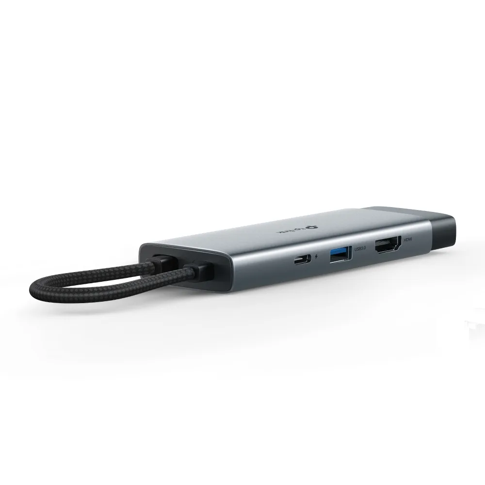 Adaptador HUB / 6 en 1 / USB-C / HDMI 4K 60Hz / Ethernet Gigabit / USB-C + 2x USB-A / PD 100W