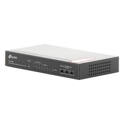 Switch PoE+ No Administrable / 8 Puertos 10/100 Mbps / 4 Puertos PoE 802.3af/at / 66W / Alcance Extendido 250 m (820 pies) / Sin Ventilador