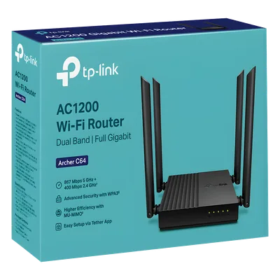 Router Inalámbrico / AC1200 / Doble Banda / MU-MIMO 2x2 / 4 Puertos LAN Gigabit / EasyMesh / Beamforming