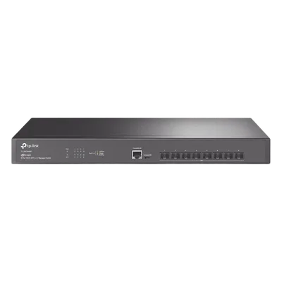 Switch Fibra Óptica L2+ / 8 Puertos SFP+ 10G / 160 Gbps / Sin Ventiladores / Montaje en Rack / Gestión Omada Centralizada
