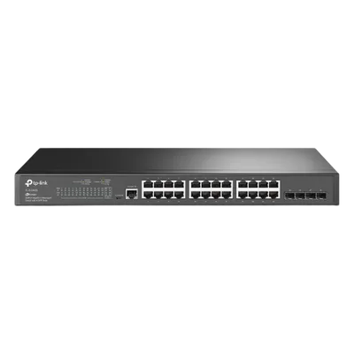 Switch Gigabit Administrable / 24 Puertos RJ45 / 4 Puertos SFP 1G / 56 Gbps / Sin Ventilador / Omada SDN