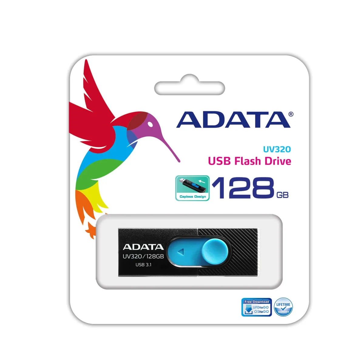 ADATA USB 128GB 3 1 AUV320 128G RBKBL BLACK BLUE