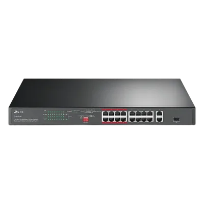 Switch PoE+ No Administrable / 16 Puertos 10/100 Mbps / 2 Puertos Gigabit RJ45 / 1 Puerto SFP / PoE Extendido 250 m (820.2 ft) / 150 W / Aislamiento de Tráfico
