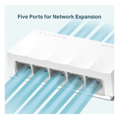 Switch no administrado / 5 puertos 10/100Mbps / Fanless / Green Ethernet / 83.6 x 45.7 x 22.8 mm
