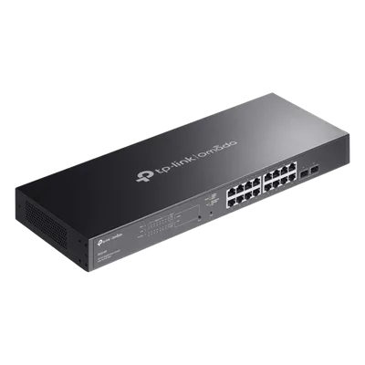Switch Smart 18 Puertos / 16 Puertos PoE+ 802.3af/at / 150 W / 2 Ranuras SFP / Switching 36 Gbps / Enrutamiento Estático L2+ / Fanless / Rack 440 mm (17.3 in)