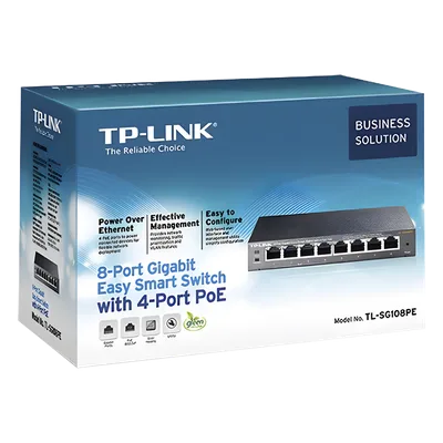 Switch PoE Easy Smart / 8 puertos Gigabit / 4 puertos PoE 802.3af / 55 W total / 11.9 Mpps