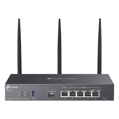 Router Empresarial Wi-Fi 6 / AX3000 / Multi-WAN 5 Puertos / 150,000 Sesiones Concurrentes / VPN Integrado / USB 3.0 / Omada SDN