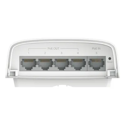 Switch PoE para Exterior / 5 Puertos Gigabit / PoE++ 90W IN / 4x PoE+ 64W OUT / IP55 / 10 Gbps / Gestión Omada