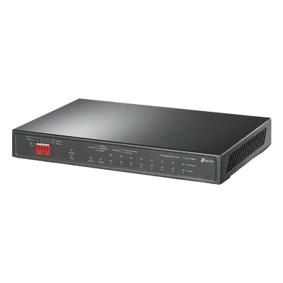 Switch PoE+ No Administrable de Escritorio / 10 Puertos / 8 Puertos PoE+ 802.3af/at / Presupuesto 123 W / Alcance Extendido 250 m (820 pies) / Rendimiento 20 Gbps