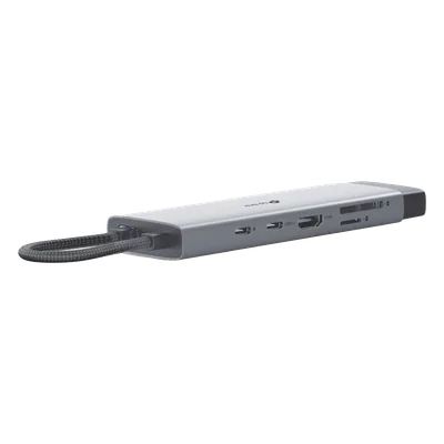 HUB USB-C 9 en 1 / HDMI 4K@60Hz / Ethernet Gigabit / 100W PD / 140.2x43x14.3 mm (0.46x0.14x0.047 ft)