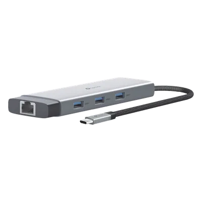 HUB USB-C 9 en 1 / HDMI 4K@60Hz / Ethernet Gigabit / 100W PD / 140.2x43x14.3 mm (0.46x0.14x0.047 ft)