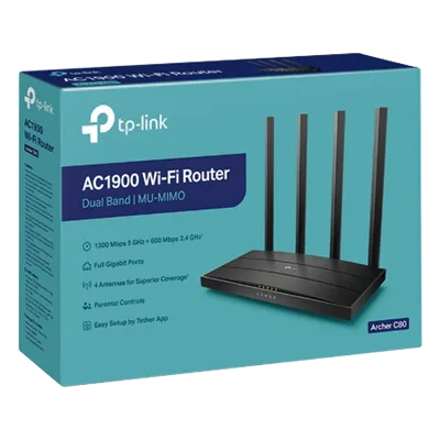 Router Wi-Fi 5 / Doble Banda 1900 Mbps / MU-MIMO 3x3 / 4 Puertos Gigabit LAN / Smart Connect / EasyMesh