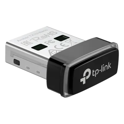 Adaptador USB Wi-Fi 6 / 287 Mbps / 2.4 GHz / Nano 17.5 × 15.8 × 7.1 mm / MU-MIMO / OFDMA / Driver Pre-cargado