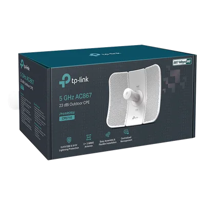 CPE de Exterior / 5 GHz AC 867 Mbps / Antena 23 dBi / PoE Pasivo / Alcance 60 m (197 ft) / IP65
