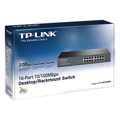 Switch / 16 Puertos / 10/100 Mbps / Escritorio y Rack / 13 Pulgadas / Sin Ventilador