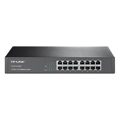Switch / 16 Puertos / 10/100 Mbps / Escritorio y Rack / 13 Pulgadas / Sin Ventilador