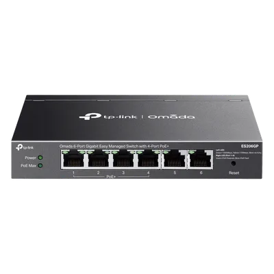 Switch Gigabit / 6 Puertos / 4 PoE+ 65W / Gestión Cloud SDN / Fanless / Alcance PoE 250 m (820.2 ft) / QoS y VLAN