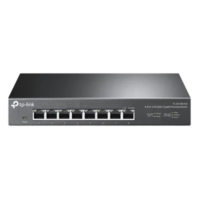 Switch no administrable / 8 puertos 2.5G / 40 Gbps switching / Fanless / Auto-negociación 100M/1G/2.5G