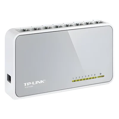 Switch de escritorio / 8 puertos / 10/100 Mbps / Auto-MDI/MDIX / Green Ethernet / 5.3x3.1x0.9 in