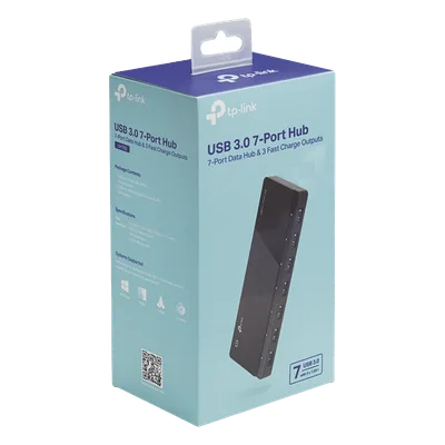 HUB USB 3.0 / 7 Puertos / Transferencia 5 Gbps / Alimentación 12V/2A / 165 x 65.5 x 17.5 mm (6.5 x 2.6 x 0.7 in)
