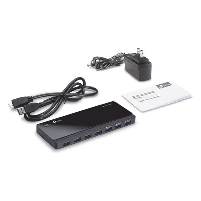 HUB USB 3.0 / 7 Puertos / Transferencia 5 Gbps / Alimentación 12V/2A / 165 x 65.5 x 17.5 mm (6.5 x 2.6 x 0.7 in)
