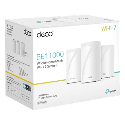 Sistema Mesh Wi-Fi 7 / Triple Banda BE9300 Mbps / 2 Puertos 2.5 Gigabit / 4 Antenas Internas Beamforming / MLO Multi-Link / Cobertura 3 Unidades