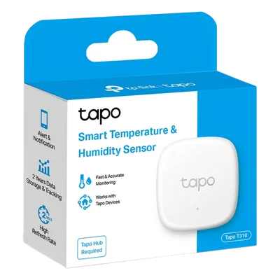 Sensor de Temperatura y Humedad / Chip Sensor Suizo / Precisión ±0.3°C / ±3%RH / Actualización 2s / Batería 1+ Año / Automatización Tapo