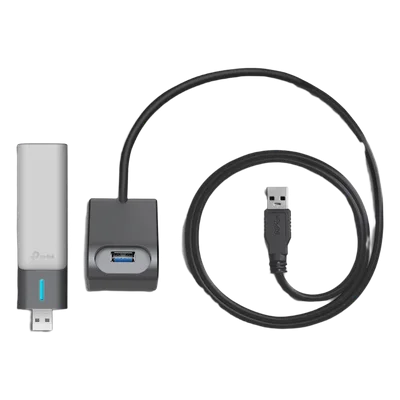 Adaptador USB Wireless Wi-Fi 6 / AX3000 (2402 Mbps + 574 Mbps) / Antenas de Alta Ganancia / USB 3.0 / Baja Latencia Gaming / WPA3 / Cuna Desmontable con Cable 1.2 m (3.9 ft)