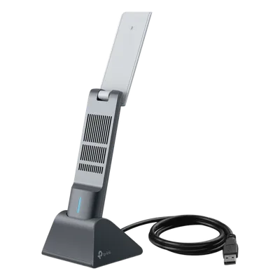 Adaptador USB Wireless Wi-Fi 6 / AX3000 (2402 Mbps + 574 Mbps) / Antenas de Alta Ganancia / USB 3.0 / Baja Latencia Gaming / WPA3 / Cuna Desmontable con Cable 1.2 m (3.9 ft)