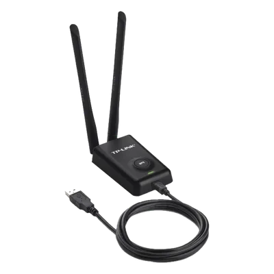 Adaptador USB Wi-Fi / Alta Potencia / 300 Mbps / 2.4 GHz / 2 Antenas 5 dBi / Cable 1.5 m